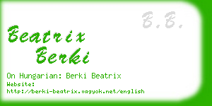beatrix berki business card